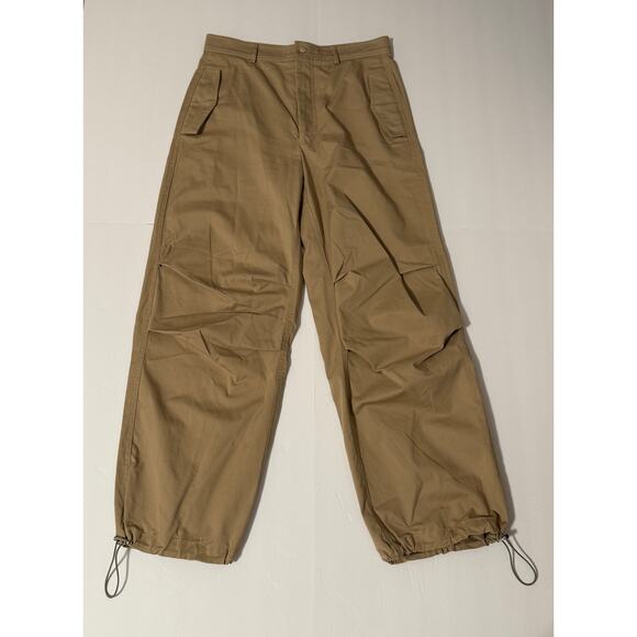 Zara Topstich Utility Baggy Relaxed Fit Khaki Pants, Size M - Picture 1 of 6